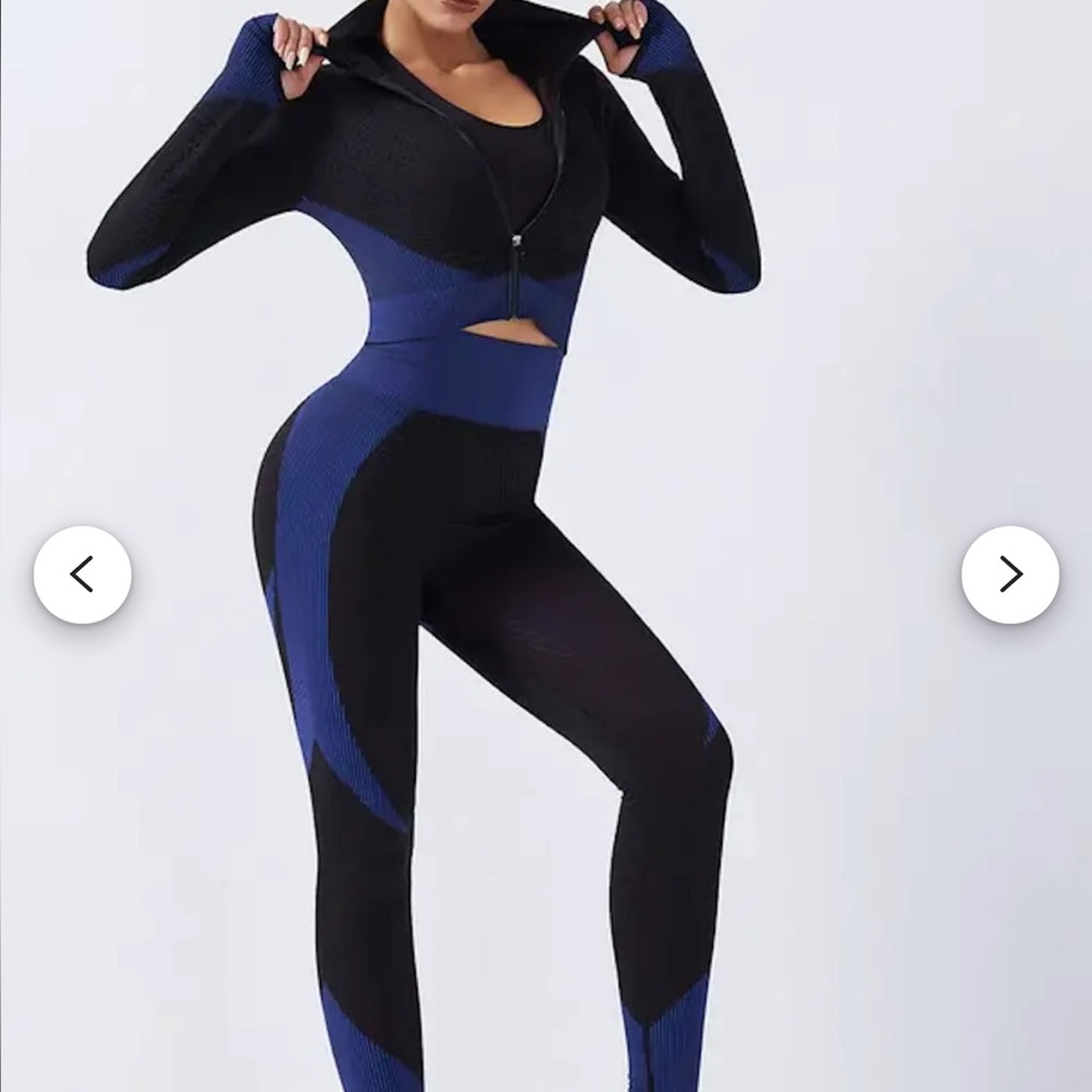 Bundle! Women’s 2-Piece JetBlack & Blue Track Workout Set (RWSPort Style).